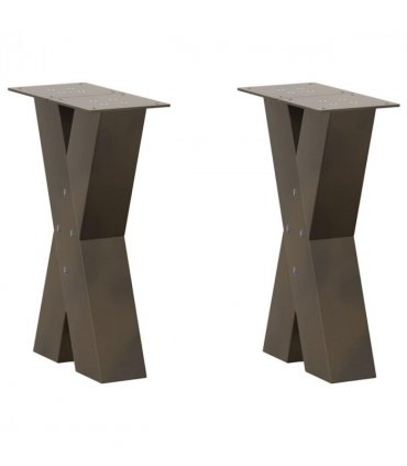 vidaXL Coffee Table Legs X-Shaped 2 pcs Natural Steel 28x(42-43) cm Steel — Size: 28 x (42-43) cm (80 mm)