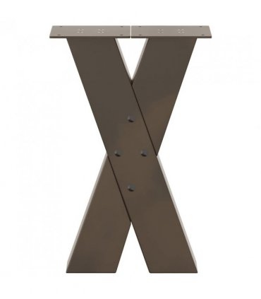vidaXL Coffee Table Legs X-Shaped 2 pcs Natural Steel 28x(42-43) cm Steel — Size: 28 x (42-43) cm (80 mm)
