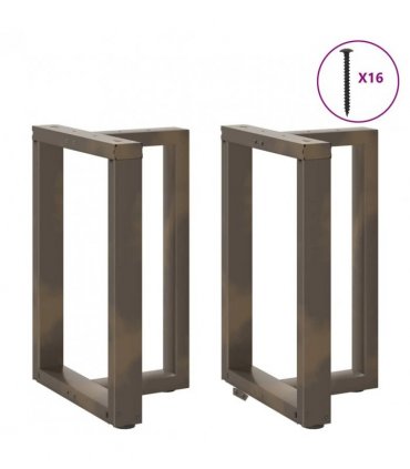 vidaXL Dining Table Legs T-Shaped 2 pcs Black 50x35x(72-73) cm Steel — Colour: natural, Size: 50 x 35 x (72-73) cm
