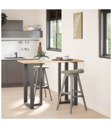 vidaXL Bar Table Legs T-Shaped 2 pcs Anthracite 60x35x(100-101) cm Steel — Size: 60 x 35 x (100-101) cm