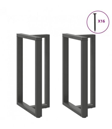 vidaXL Bar Table Legs T-Shaped 2 pcs Anthracite 60x35x(100-101) cm Steel — Size: 60 x 35 x (100-101) cm