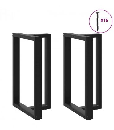 vidaXL Bar Table Legs T-Shaped 2 pcs Black 60x35x(90-91) cm Steel — Size: 60 x 35 x (90-91) cm