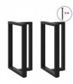 vidaXL Bar Table Legs T-Shaped 2 pcs Black 60x35x(90-91) cm Steel — Size: 60 x 35 x (90-91) cm
