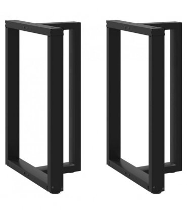 vidaXL Bar Table Legs T-Shaped 2 pcs Black 60x35x(90-91) cm Steel — Size: 60 x 35 x (90-91) cm