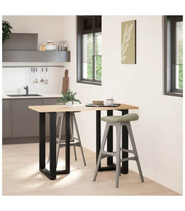 vidaXL Bar Table Legs T-Shaped 2 pcs Black 60x35x(90-91) cm Steel — Size: 60 x 35 x (90-91) cm
