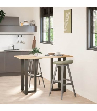 vidaXL Bar Table Legs T-Shaped 2 pcs Black 40x35x(90-91) cm Steel — Colour: natural, Size: 40 x 35 x (90-91) cm