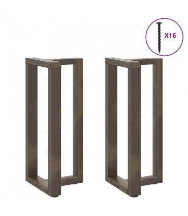 vidaXL Bar Table Legs T-Shaped 2 pcs Black 40x35x(90-91) cm Steel — Colour: natural, Size: 40 x 35 x (90-91) cm