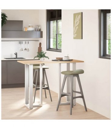 vidaXL Bar Table Legs T-Shaped 2 pcs White 40x35x(100-101) cm Steel — Size: 40 x 35 x (100-101) cm