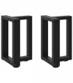 vidaXL Coffee Table Legs T-Shaped 2 pcs Black 38x25x(42-43) cm Steel — Size: 38 x 25 x (42-43) cm