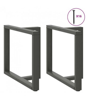 vidaXL Dining Table Legs T-Shaped 2 pcs Anthracite 100x35x(72-73) cm Steel — Size: 100 x 35 x (72-73) cm
