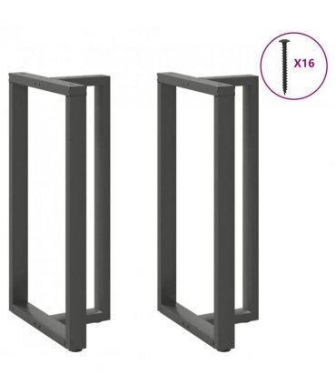 vidaXL Bar Table Legs T-Shaped 2 pcs Anthracite 60x35x(110-111) cm Steel — Size: 60 x 35 x (110-111) cm