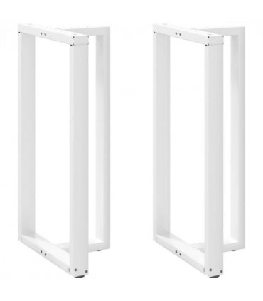 vidaXL Bar Table Legs T-Shaped 2 pcs White 60x35x(110-111) cm Steel — Size: 60 x 35 x (110-111) cm