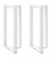 vidaXL Bar Table Legs T-Shaped 2 pcs White 60x35x(110-111) cm Steel — Size: 60 x 35 x (110-111) cm
