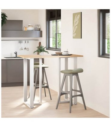 vidaXL Bar Table Legs T-Shaped 2 pcs White 60x35x(110-111) cm Steel — Size: 60 x 35 x (110-111) cm