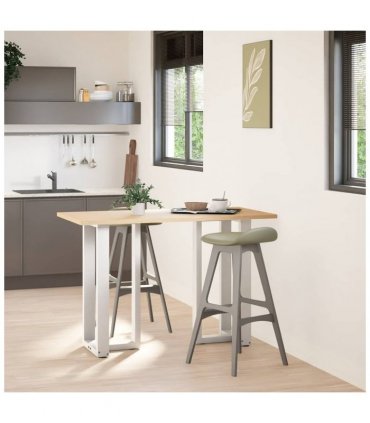 vidaXL Bar Table Legs T-Shaped 2 pcs White 40x35x(90-91) cm Steel — Size: 40 x 35 x (90-91) cm
