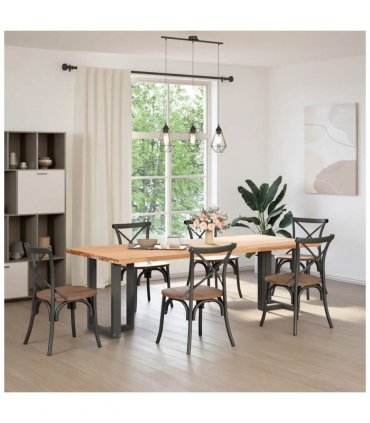 vidaXL Dining Table Legs T-Shaped 2 pcs Anthracite 60x35x(72-73) cm Steel — Size: 60 x 35 x (72-73) cm