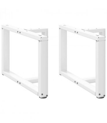vidaXL Coffee Table Legs T-Shaped 2 pcs White 60x25x(42-43) cm Steel — Size: 60 x 25 x (42-43) cm