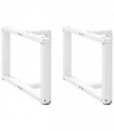 vidaXL Coffee Table Legs T-Shaped 2 pcs White 60x25x(42-43) cm Steel — Size: 60 x 25 x (42-43) cm