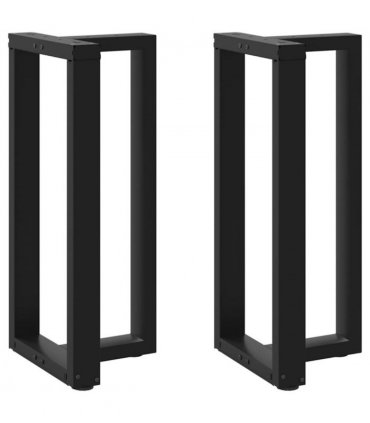 vidaXL Bar Table Legs T-Shaped 2 pcs Black 50x35x(90-91) cm Steel — Size: 50 x 35 x (90-91) cm