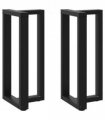 vidaXL Bar Table Legs T-Shaped 2 pcs Black 50x35x(90-91) cm Steel — Size: 50 x 35 x (90-91) cm