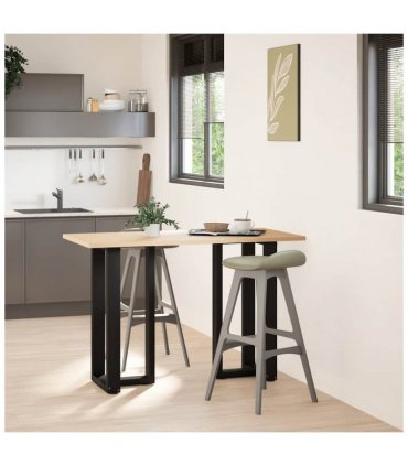 vidaXL Bar Table Legs T-Shaped 2 pcs Black 50x35x(90-91) cm Steel — Size: 50 x 35 x (90-91) cm