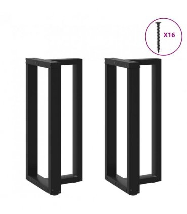 vidaXL Bar Table Legs T-Shaped 2 pcs Black 50x35x(90-91) cm Steel — Size: 50 x 35 x (90-91) cm