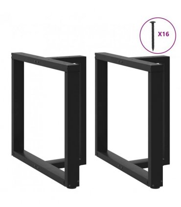 vidaXL Dining Table Legs T-Shaped 2 pcs Black 80x35x(72-73) cm Steel — Size: 80 x 35 x (72-73) cm