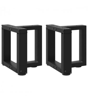 vidaXL Coffee Table Legs T-Shaped 2 pcs Black 30x25x(30-31) cm Steel — Size: 30 x 25 x (30-31) cm