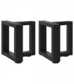 vidaXL Coffee Table Legs T-Shaped 2 pcs Black 30x25x(30-31) cm Steel — Size: 30 x 25 x (30-31) cm
