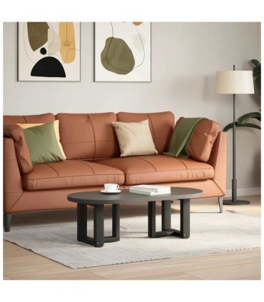vidaXL Coffee Table Legs T-Shaped 2 pcs Black 30x25x(30-31) cm Steel — Size: 30 x 25 x (30-31) cm