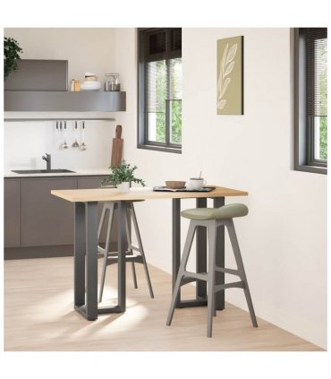 vidaXL Bar Table Legs T-Shaped 2 pcs Anthracite 50x35x(90-91) cm Steel — Size: 50 x 35 x (90-91) cm