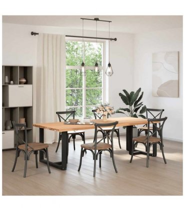 vidaXL Dining Table Legs T-Shaped 2 pcs Black 90x35x(72-73) cm Steel — Size: 90 x 35 x (72-73) cm