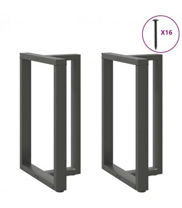 vidaXL Bar Table Legs T-Shaped 2 pcs Anthracite 60x35x(90-91) cm Steel — Size: 60 x 35 x (90-91) cm