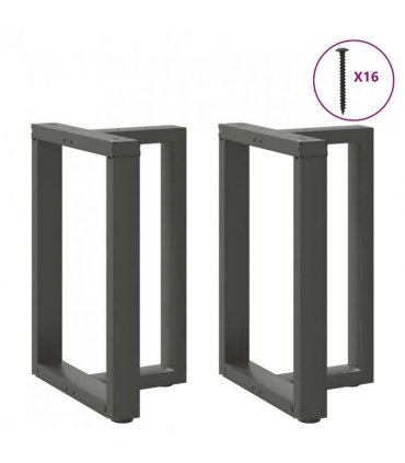 vidaXL Dining Table Legs T-Shaped 2 pcs Anthracite 50x35x(72-73) cm Steel — Size: 50 x 35 x (72-73) cm