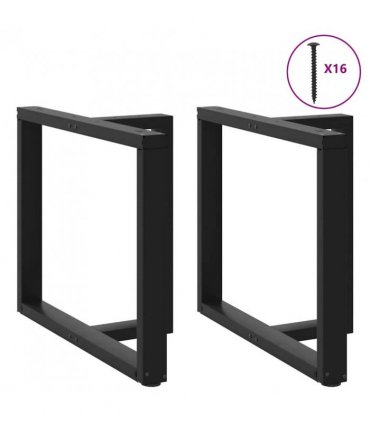 vidaXL Dining Table Legs T-Shaped 2 pcs Black 100x35x(72-73) cm Steel — Size: 100 x 35 x (72-73) cm