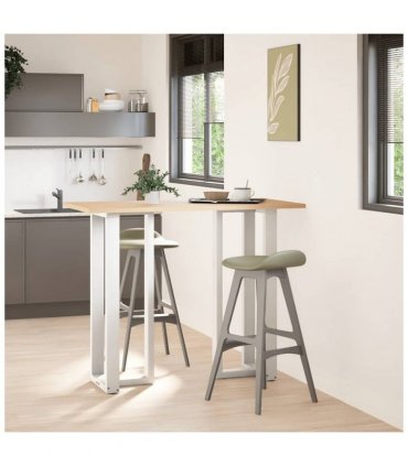 vidaXL Bar Table Legs T-Shaped 2 pcs White 40x35x(110-111) cm Steel — Size: 40 x 35 x (110-111) cm