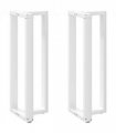 vidaXL Bar Table Legs T-Shaped 2 pcs White 50x35x(110-111) cm Steel — Size: 50 x 35 x (110-111) cm