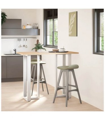 vidaXL Bar Table Legs T-Shaped 2 pcs White 50x35x(110-111) cm Steel — Size: 50 x 35 x (110-111) cm