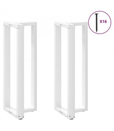 vidaXL Bar Table Legs T-Shaped 2 pcs White 50x35x(110-111) cm Steel — Size: 50 x 35 x (110-111) cm
