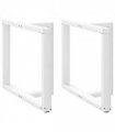 vidaXL Dining Table Legs T-Shaped 2 pcs White 90x35x(72-73) cm Steel — Size: 90 x 35 x (72-73) cm