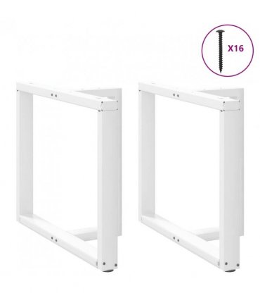 vidaXL Dining Table Legs T-Shaped 2 pcs White 90x35x(72-73) cm Steel — Size: 90 x 35 x (72-73) cm