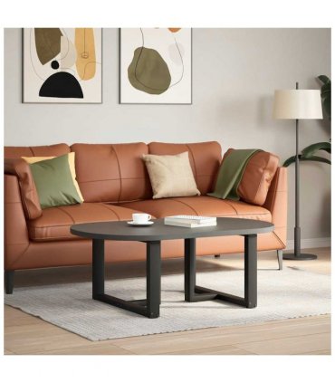 vidaXL Coffee Table Legs T-Shaped 2 pcs Black 60x25x(42-43) cm Steel — Size: 60 x 25 x (42-43) cm
