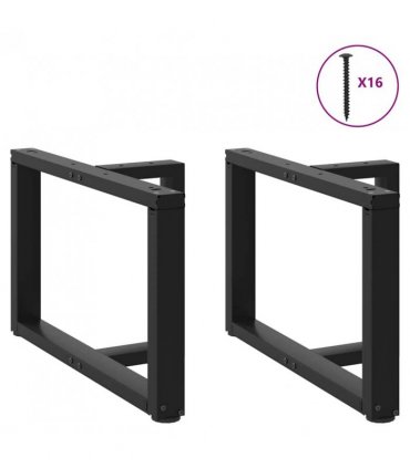 vidaXL Coffee Table Legs T-Shaped 2 pcs Black 60x25x(42-43) cm Steel — Size: 60 x 25 x (42-43) cm