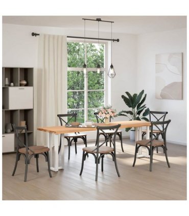 vidaXL Console Table Legs T-Shaped 2 pcs White 25x28x(72-73) cm Steel — Size: 25 x 28 x (72-73) cm