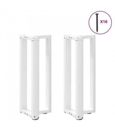 vidaXL Console Table Legs T-Shaped 2 pcs White 25x28x(72-73) cm Steel — Size: 25 x 28 x (72-73) cm