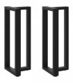 vidaXL Bar Table Legs T-Shaped 2 pcs Black 50x35x(100-101) cm Steel — Size: 50 x 35 x (100-101) cm