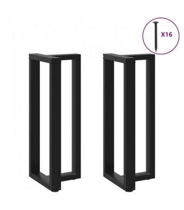 vidaXL Bar Table Legs T-Shaped 2 pcs Black 50x35x(100-101) cm Steel — Size: 50 x 35 x (100-101) cm
