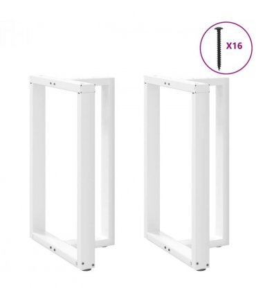 vidaXL Bar Table Legs T-Shaped 2 pcs White 60x35x(90-91) cm Steel — Size: 60 x 35 x (90-91) cm