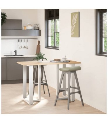 vidaXL Bar Table Legs T-Shaped 2 pcs White 60x35x(90-91) cm Steel — Size: 60 x 35 x (90-91) cm