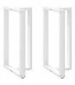 vidaXL Bar Table Legs T-Shaped 2 pcs White 60x35x(100-101) cm Steel — Size: 60 x 35 x (100-101) cm
